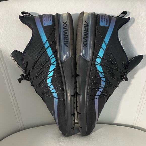 Nike Air Max Sequent 4 Utility Throwback Future Sneaker Black Blue Mens size 10 - Picture 4 of 7